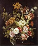 unknow artist, Floral, beautiful classical still life of flowers 016